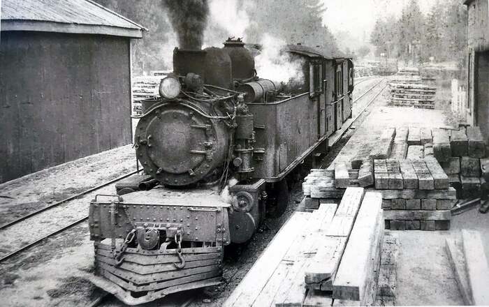 Black and white photo of Wf 62 at Motupiko, 1956.