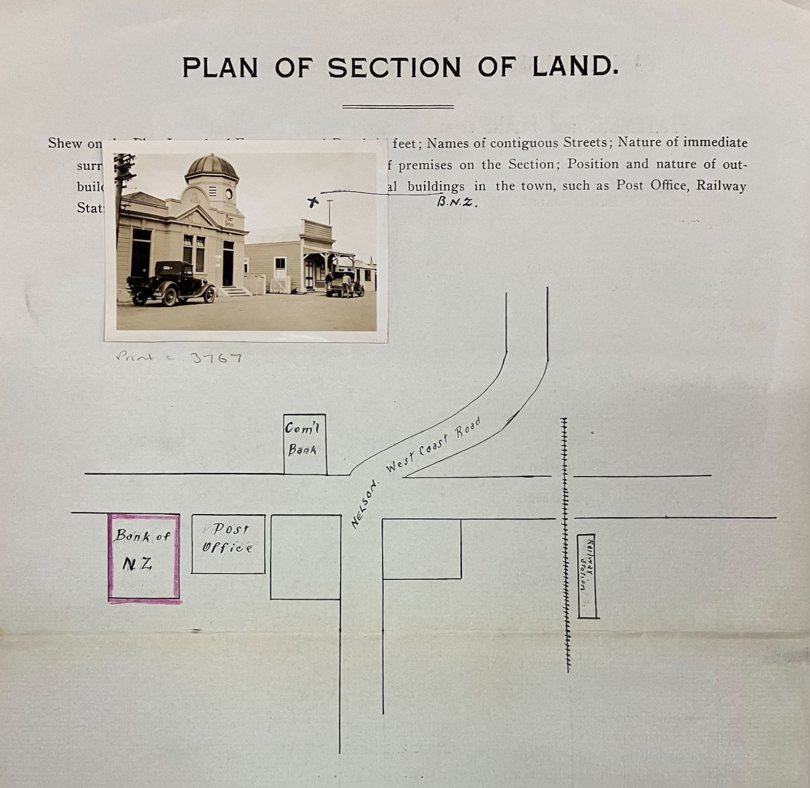 Plan of Section Premises Report showing where the building is situated relative to nearby streets and buidlings.